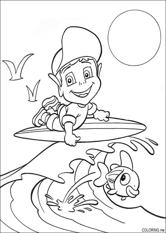 567x794 Coloring Page Adiboo Surfing
