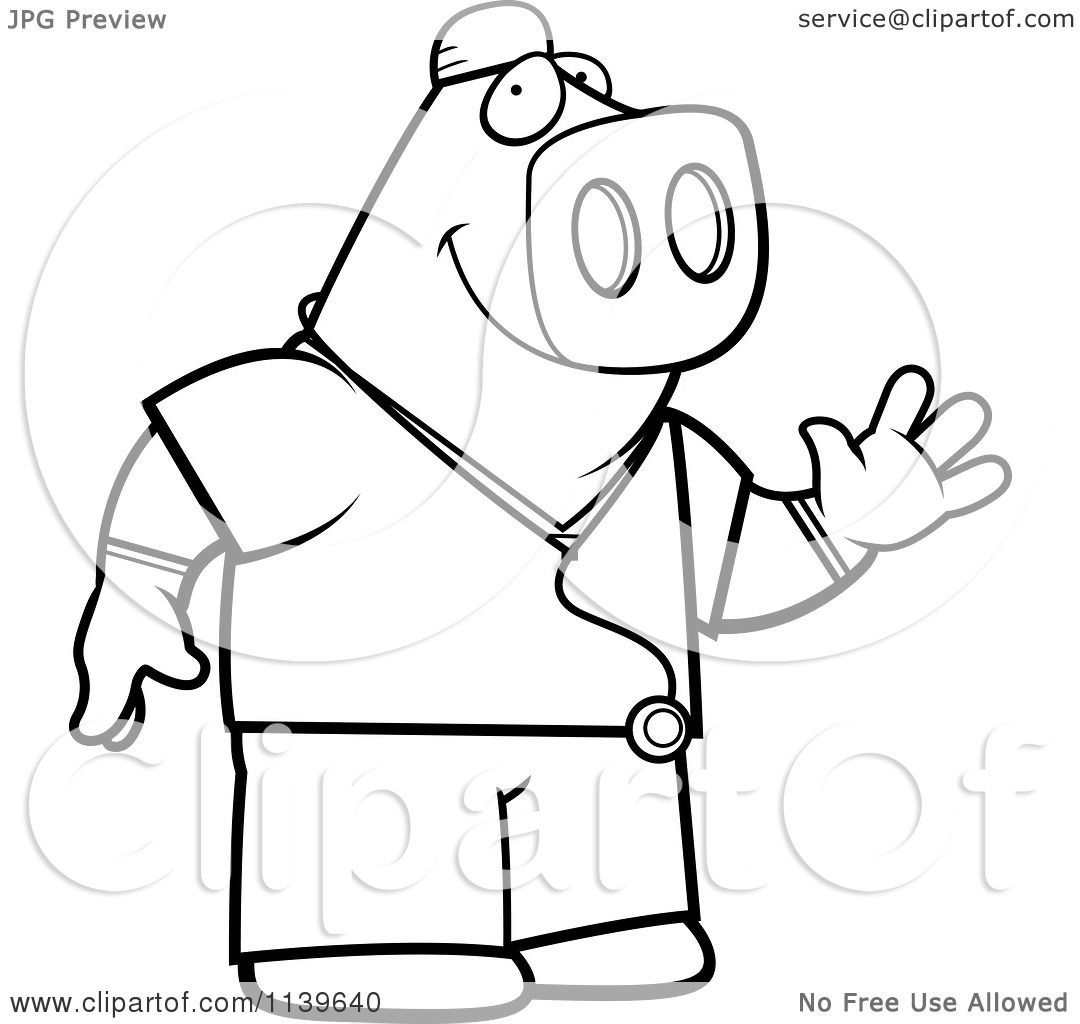 1080x1024 Cartoon Clipart Of A Black And White Pig Surgeon Doctor In Scrubs