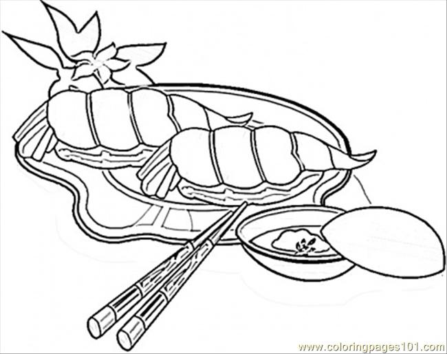 650x515 Shrimps Sushi Coloring Page