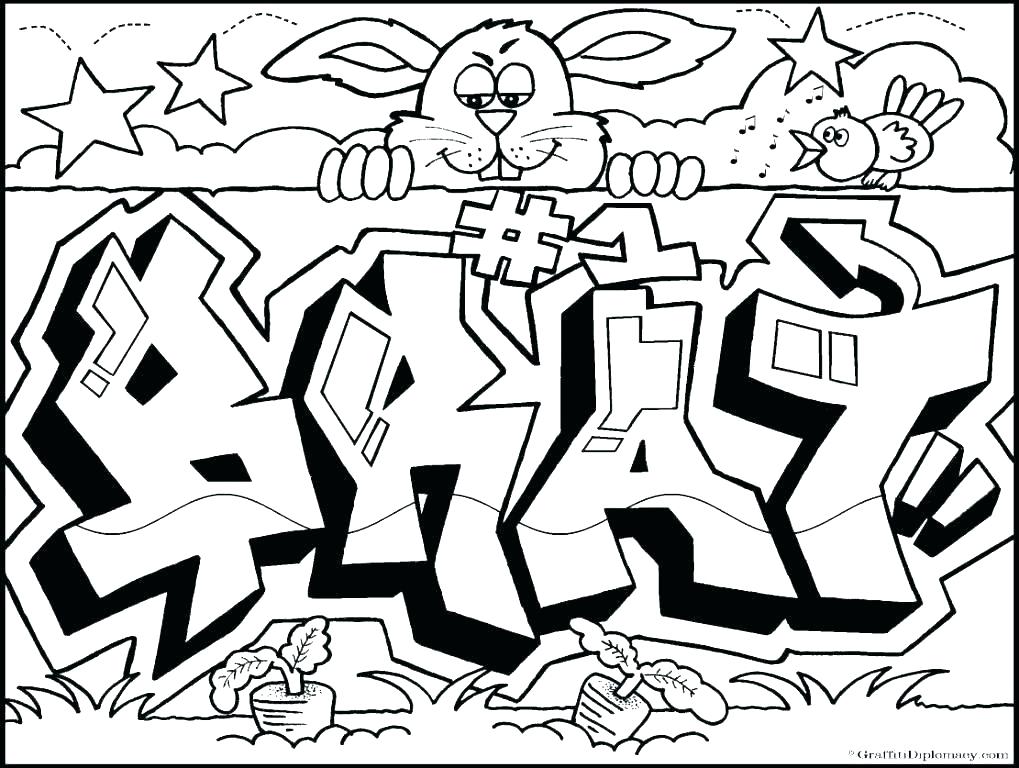 1019x768 Coloring Pages Graffiti Art With Edge Graffiti Colouring Pages