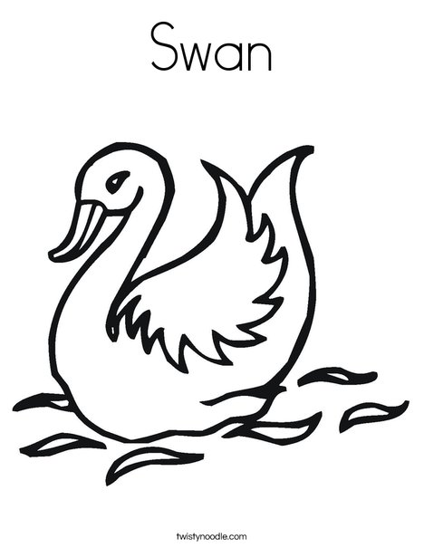 468x605 Swan Coloring Page