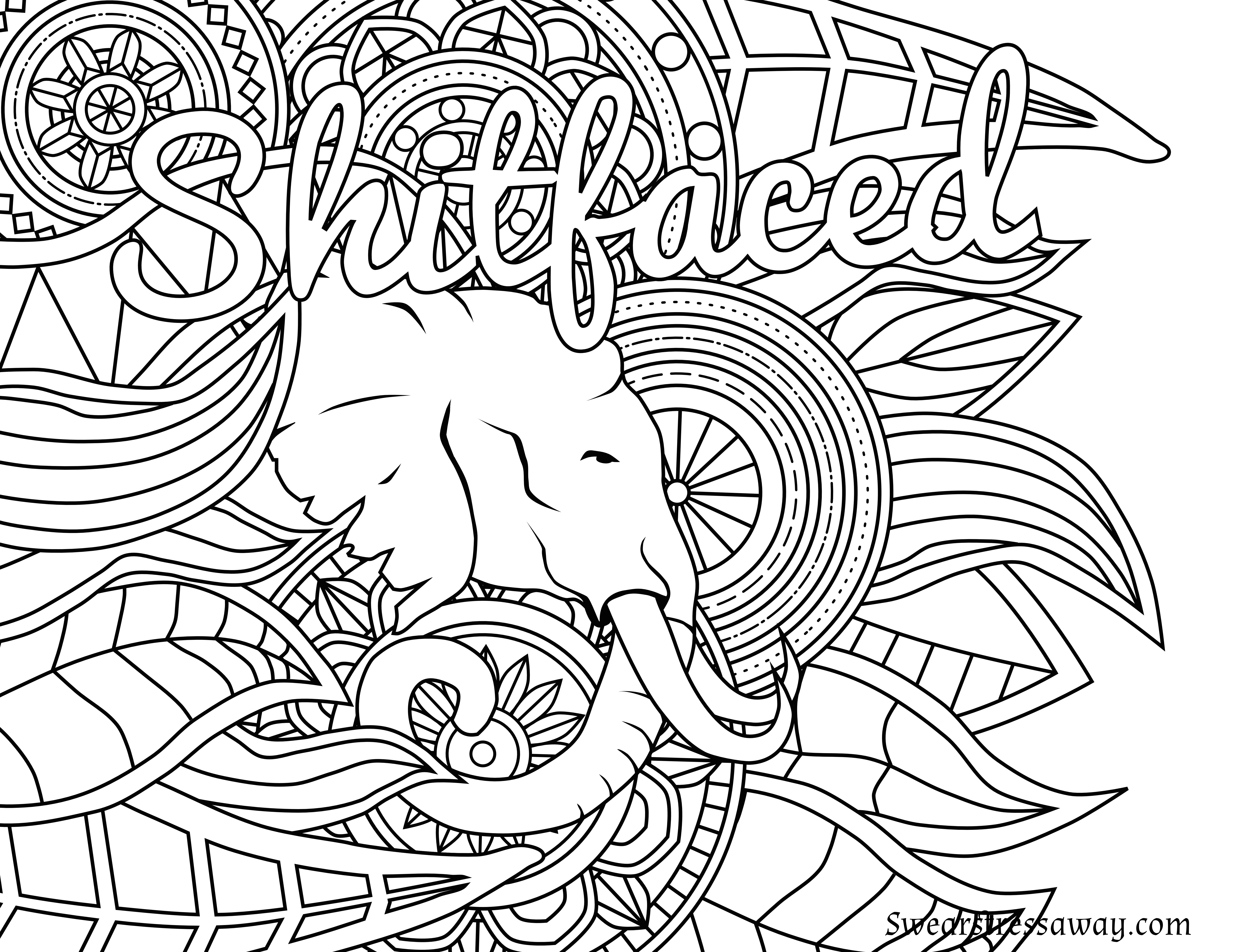 6900x5328 Inspiration Free Printable Coloring Page Shitfaced Swear Word