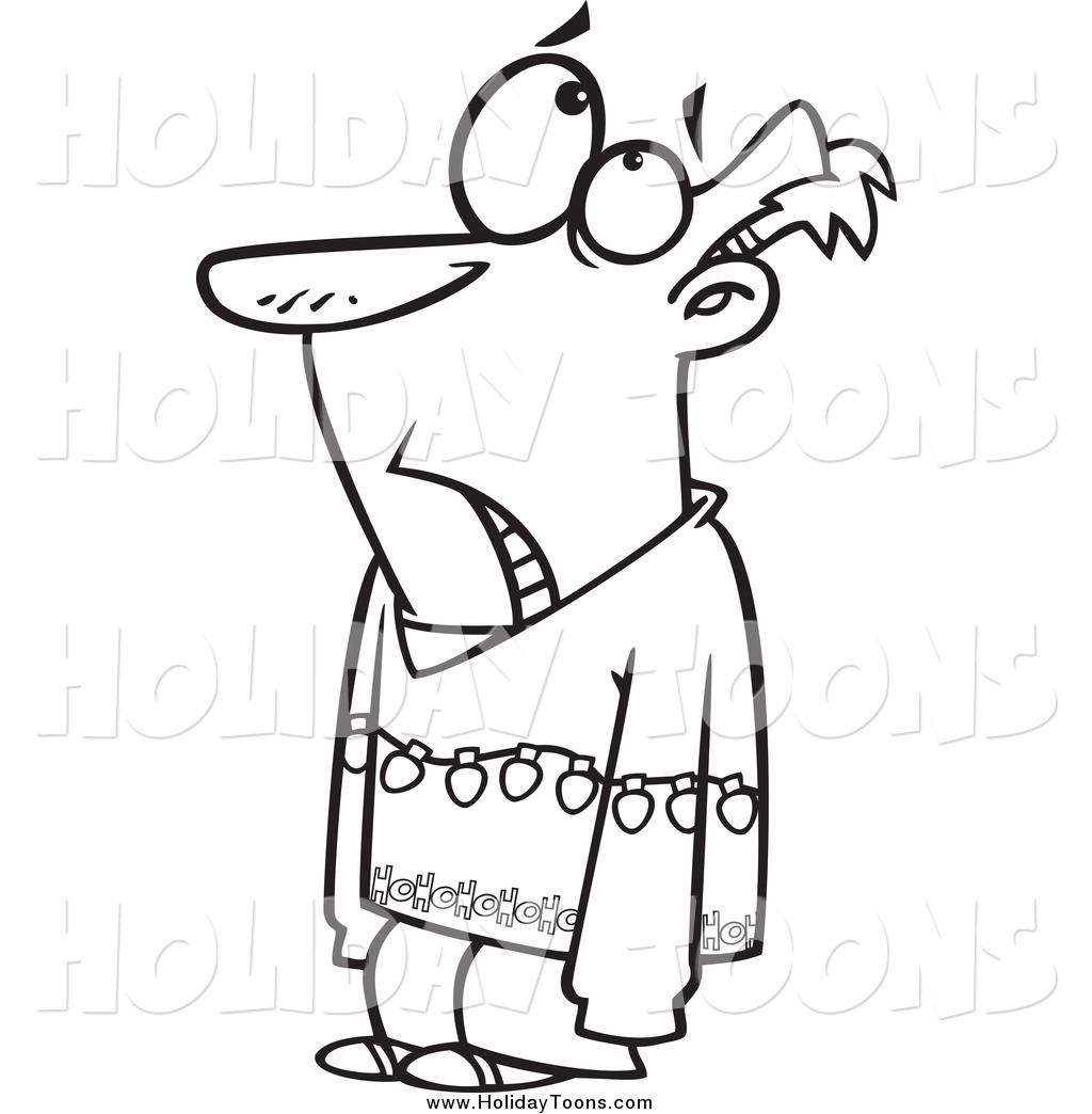 1024x1044 Royalty Free Holiday Cartoon Of A Blackd White Man Wearing
