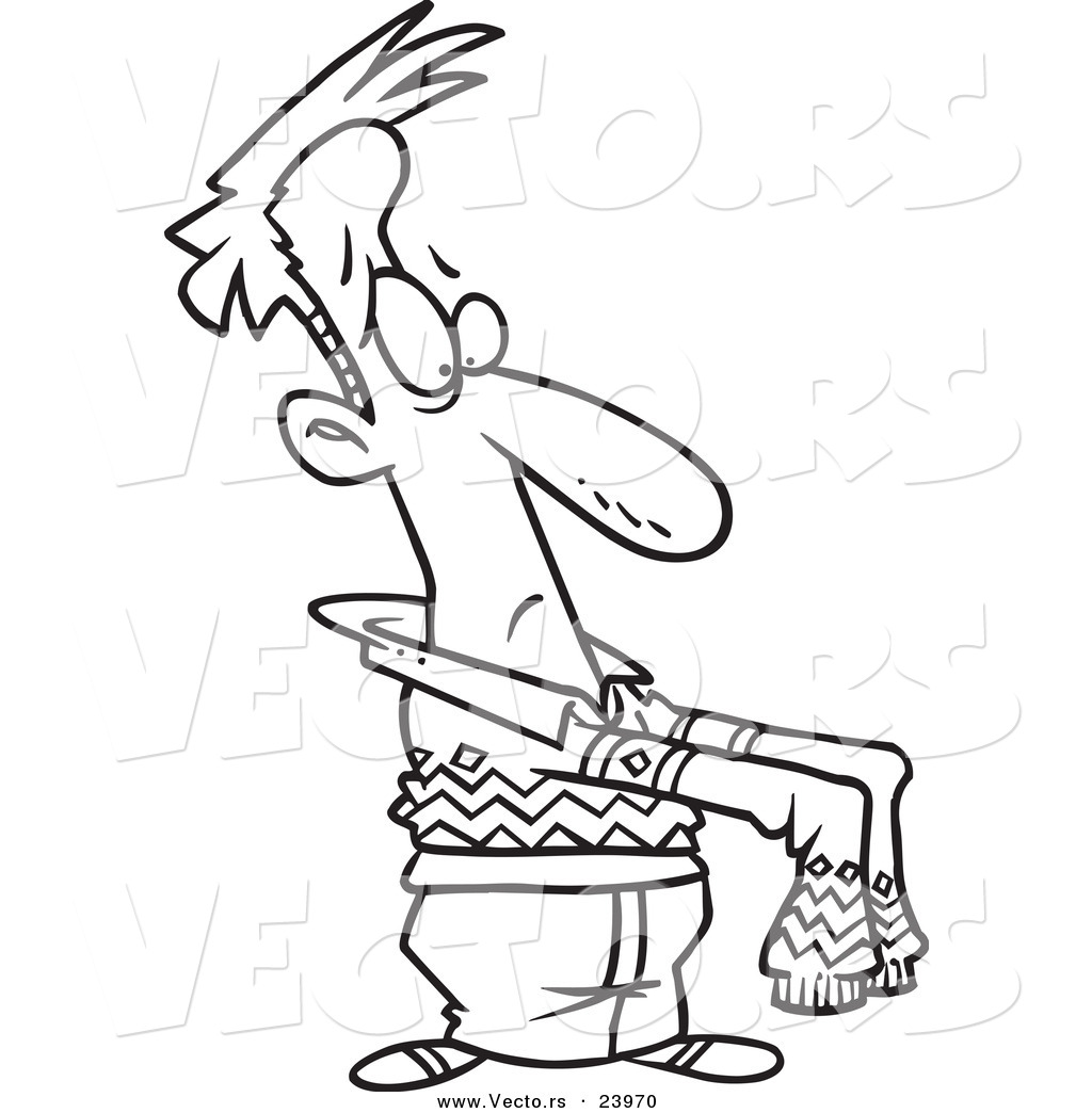 1024x1044 Vector Of A Cartoon Man Wearing A Long Festive Sweater