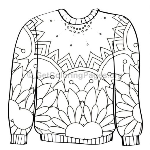 520x520 Blank Sweater Coloring Page