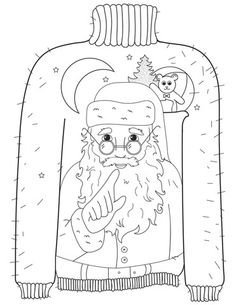 236x305 Ugly Christmas Sweater Colouring Pages Ugly Holiday Sweater