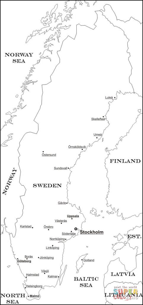 483x1024 Sweden Map Pattern Coloring Page