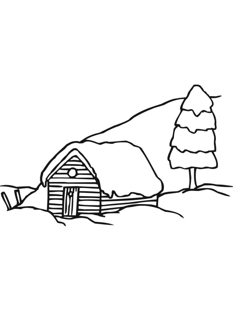 768x1024 Sweden Winter Rural Good Landscape Coloring Page
