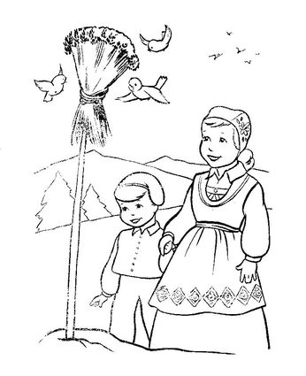346x425 Christmas In Sweden Coloring Sheets Christmas In Norway Coloring