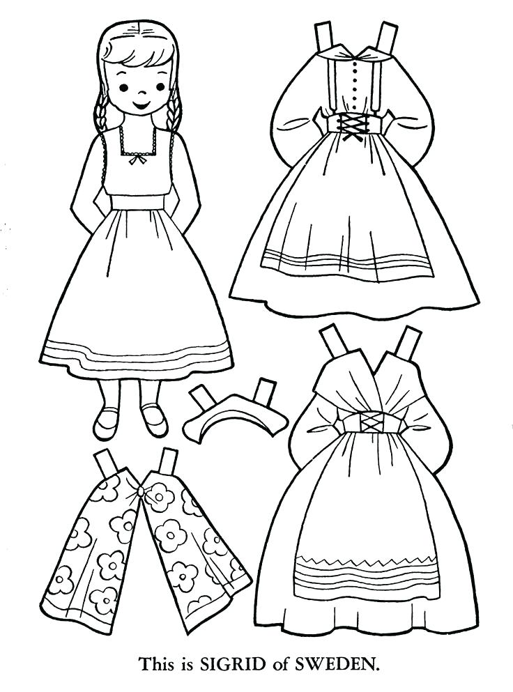 736x993 Swedish Coloring Pages Paper Dolls Free Country From Coloring