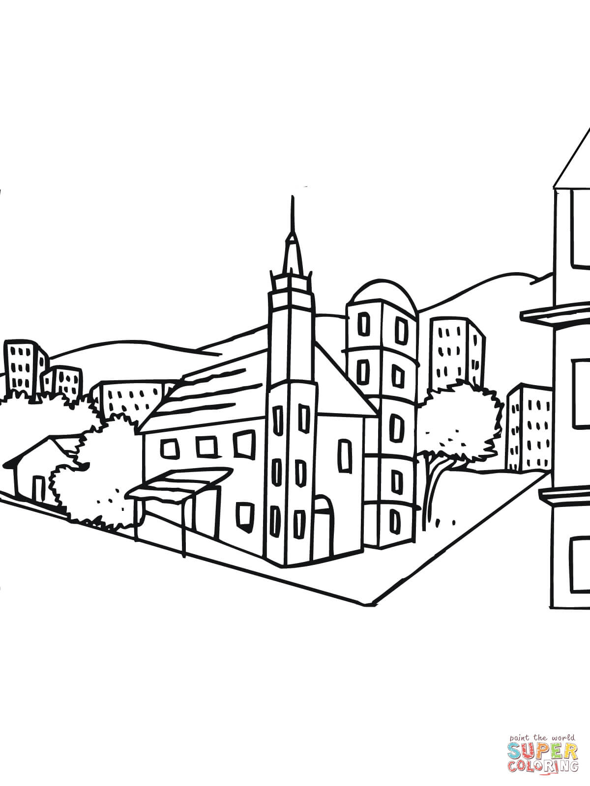 1200x1600 City Landscape Coloring Pages Sweden City Landscape Coloring Page