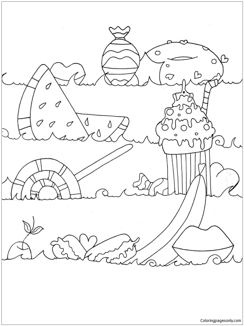 854x1139 Sea Of Sweets Coloring Page