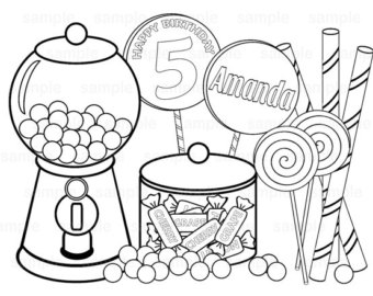 340x270 Sweets Coloring Page Etsy