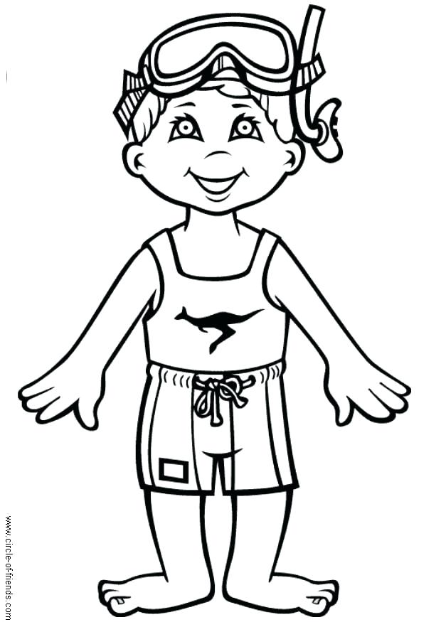 620x875 Boy Swimming Coloring Pages