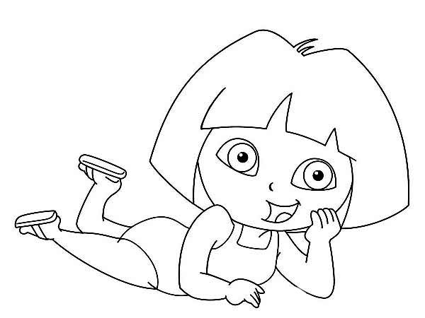 600x450 Dora Wearing Swim Suit In Dora The Explorer Coloring Page
