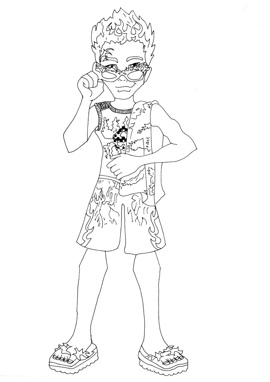 900x1272 Holt Hyde Swim Class Coloring Page Monster High Coloring Page
