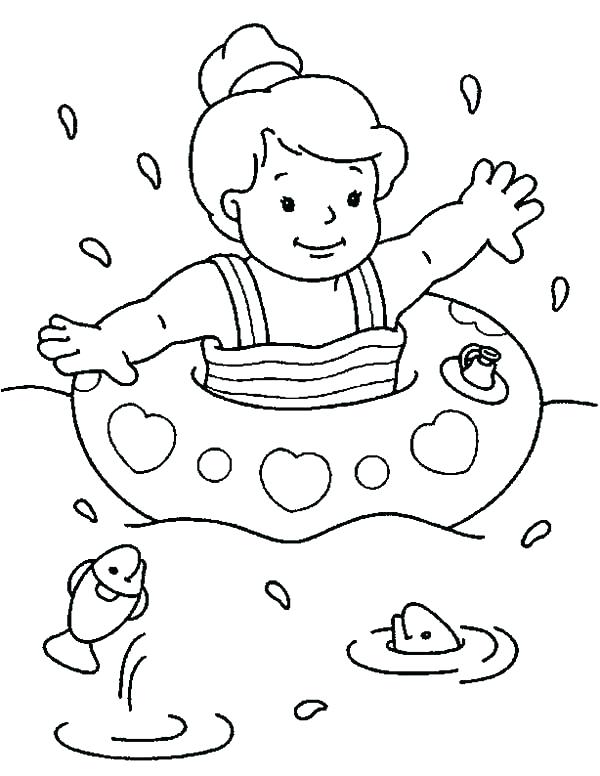 600x776 Swimming Pool Coloring Pages Swim Coloring Pages Swimming