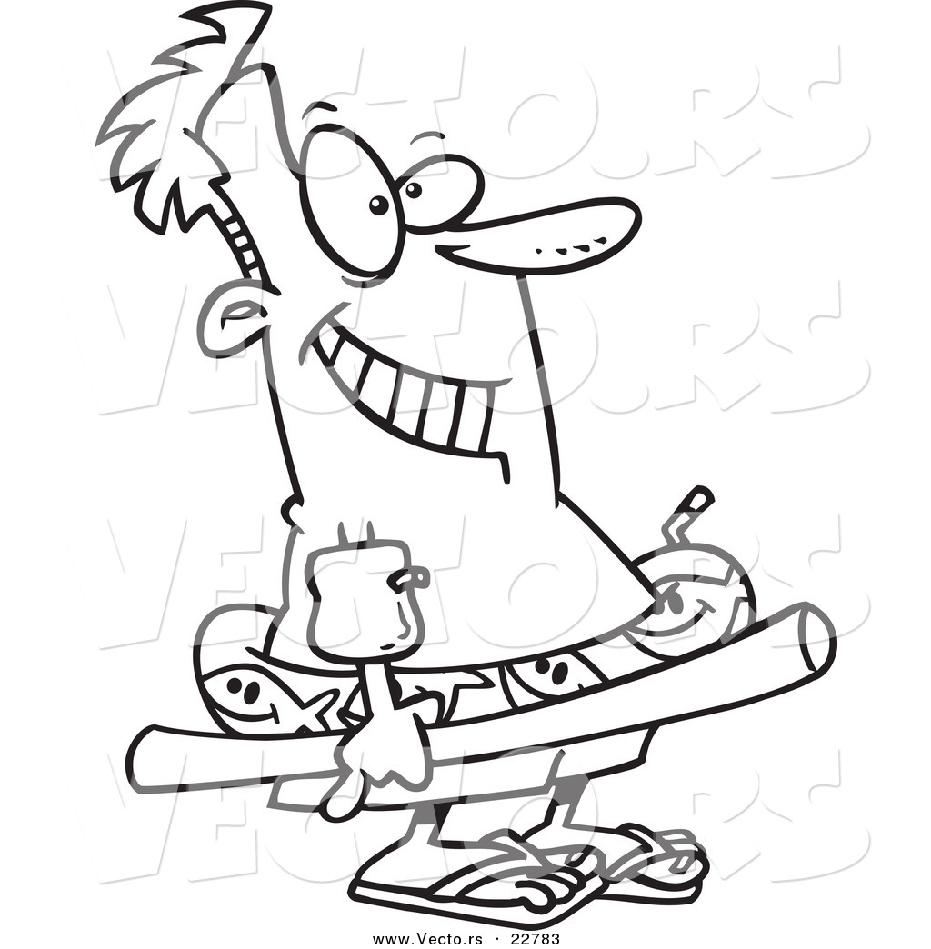 1024x1044 Vector Of A Cartoon Man Ready To Swim