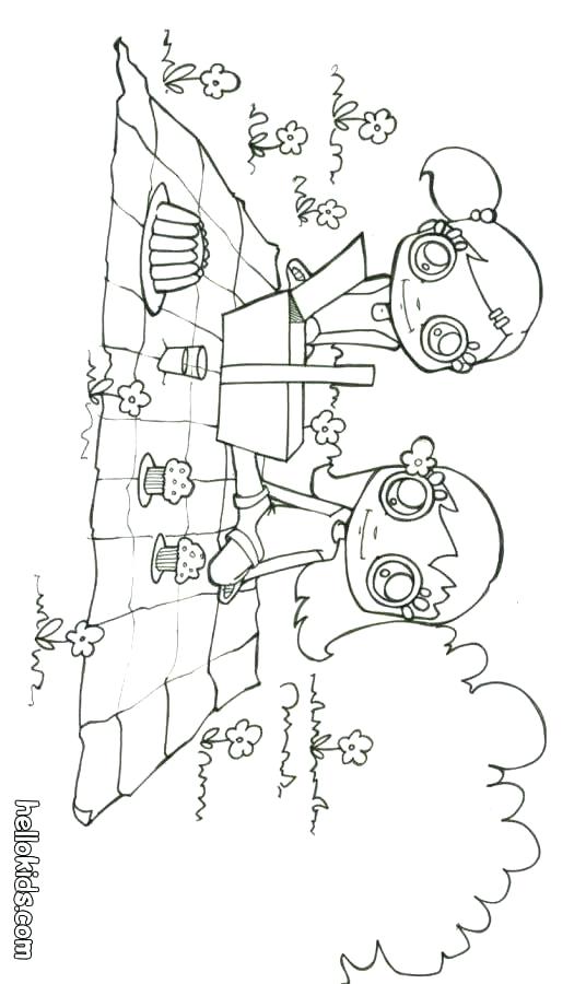 536x900 Picnic Drawing For Kids Summer Picnic Coloring Page For Kids