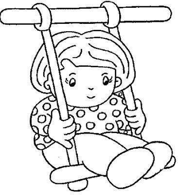 366x400 Transmissionpress Child On Swing Kids Coloring Pages