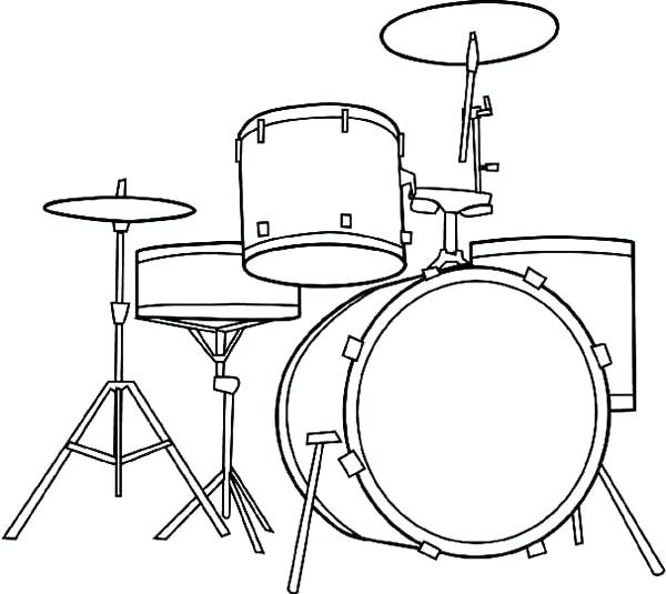 600x535 Drums Coloring Page Free Printable Pages