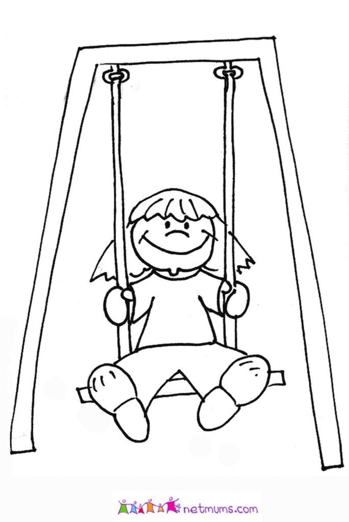685x1024 Swing Set Coloring Page