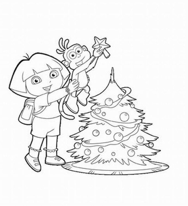 600x658 Boots Monkey Coloring Pages Happy Swinging Boots Dora