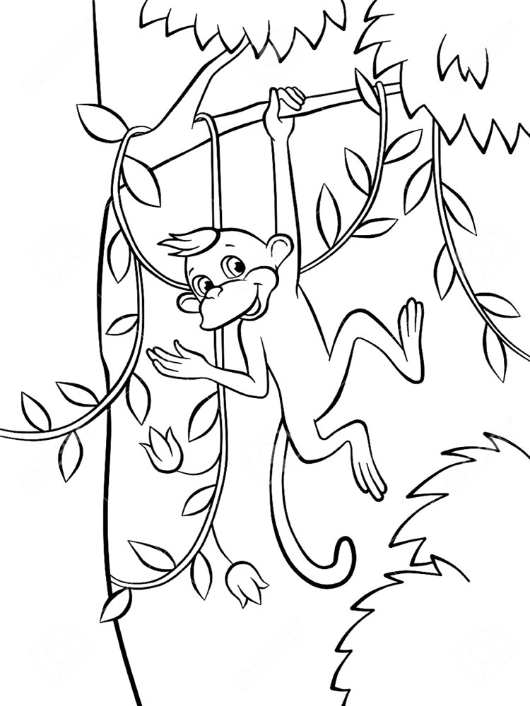 750x1000 Monkey Coloring Pages Download And Print Monkey Coloring Pages
