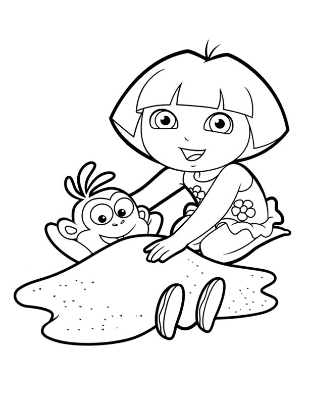 612x792 Dora Coloring Pages Backpack Diego Boots Swiper Print And Color