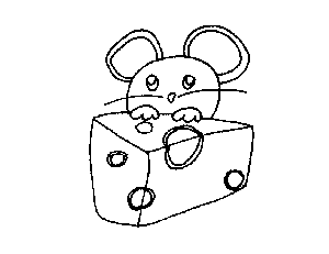 300x231 Mouse And Cheese Coloring Page