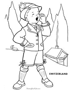 235x288 Switzerland Coloring Pages For Kids Children Of Other Lands