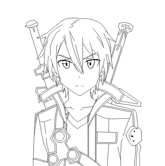 564x569 Online Coloring Page Sword Art Online Coloring Pages Coloring