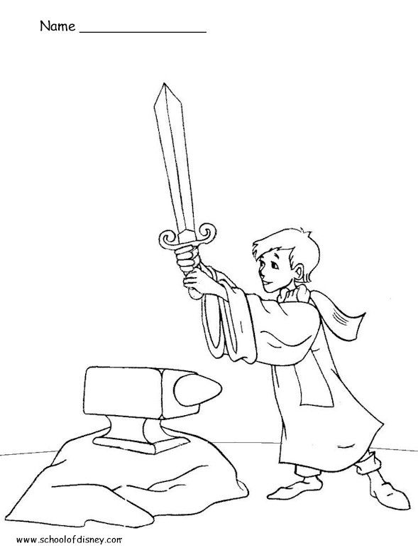 589x778 For Medieval Week Sword And The Stone Coloring Pages