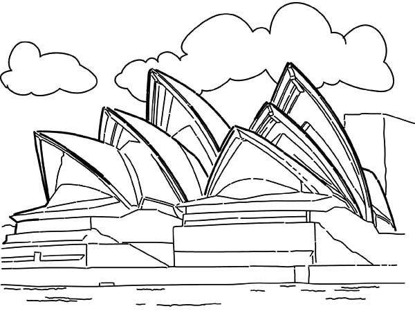 600x449 Opera House Sidney Australia Coloring Pages Landmark Edition Art