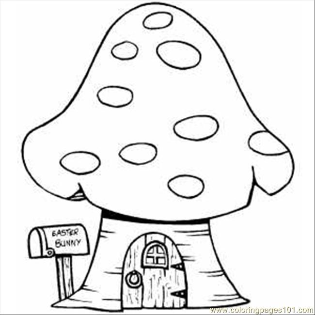 650x650 Easter Bunny House Coloring Page