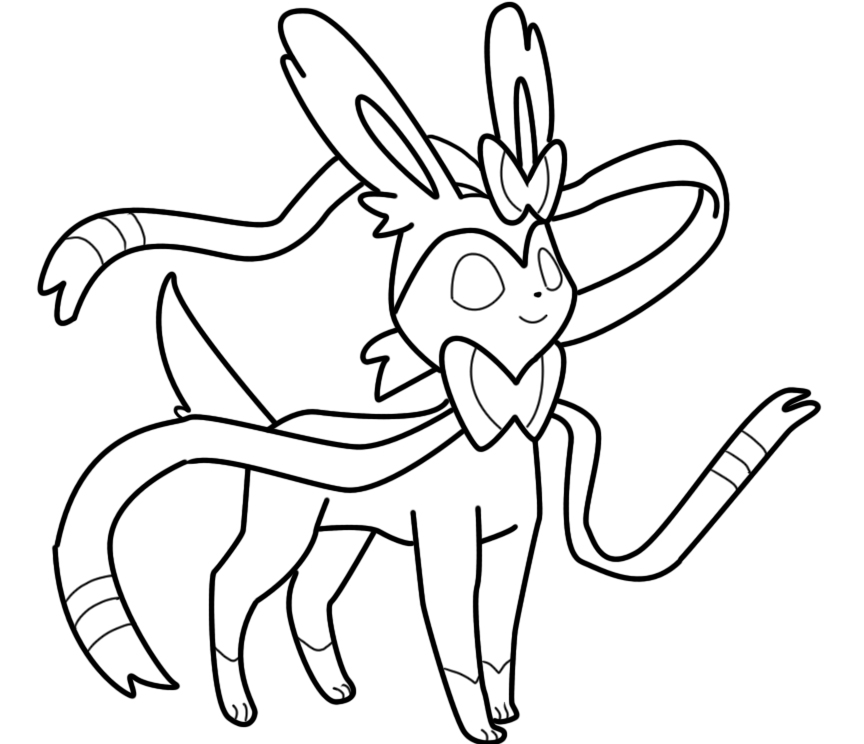864x744 Sylveon Coloring Page