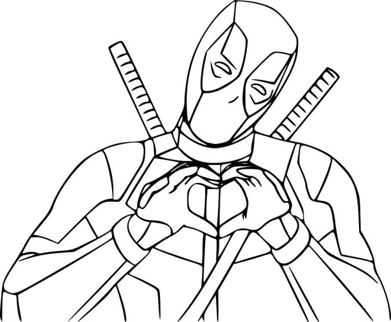 768x633 Deadpool Symbol Coloring Pages Copy Page Holiday Printable S Info
