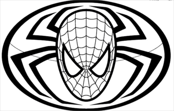 585x374 Spiderman Symbol Coloring Pages