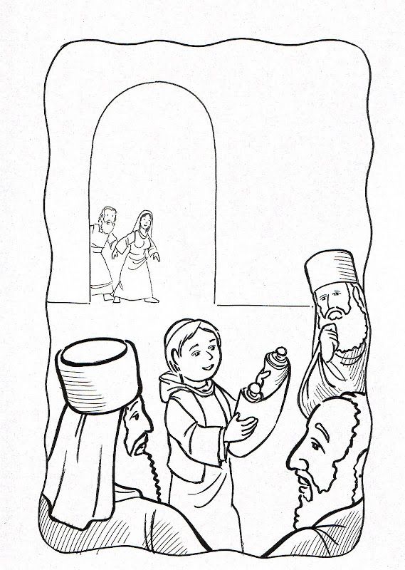 569x800 Boy Jesus In The Temple Coloring Page Publicado Por Edward En