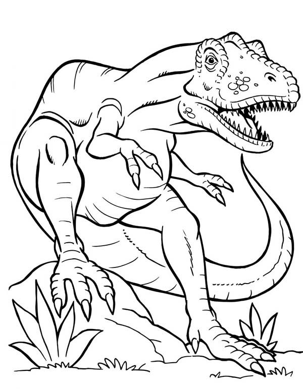 600x771 Terrifying Dinosaurus T Rex Coloring Page Color Luna