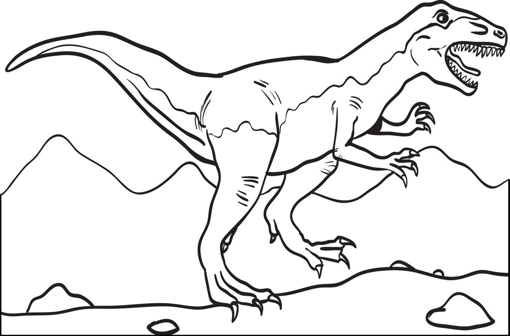 1024x675 Free, Printable T Rex Dinosaur Coloring Page For Kids
