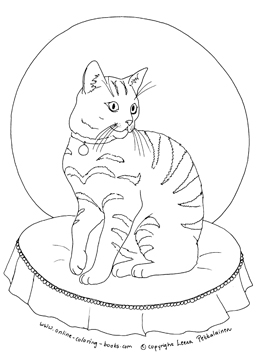266x363 Coloring Sheet Of A Pretty Cat Sitting On A Cushion Cats