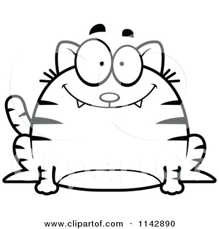 450x470 Tabby Cat Coloring Pages Cartoon Of A Black And White Chubby