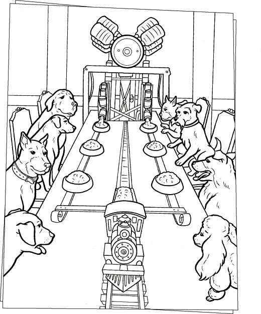 520x626 Dogs Dinner On The Table Coloring Page Animal Pages