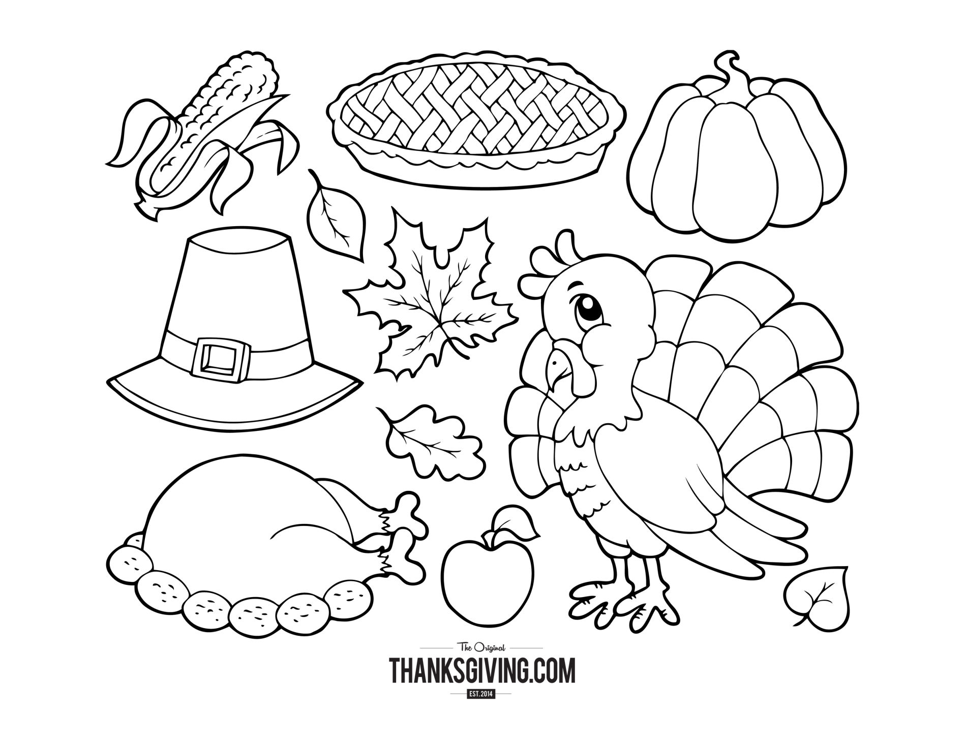 1900x1468 Thanksgiving Coloring Book Pages For Kids