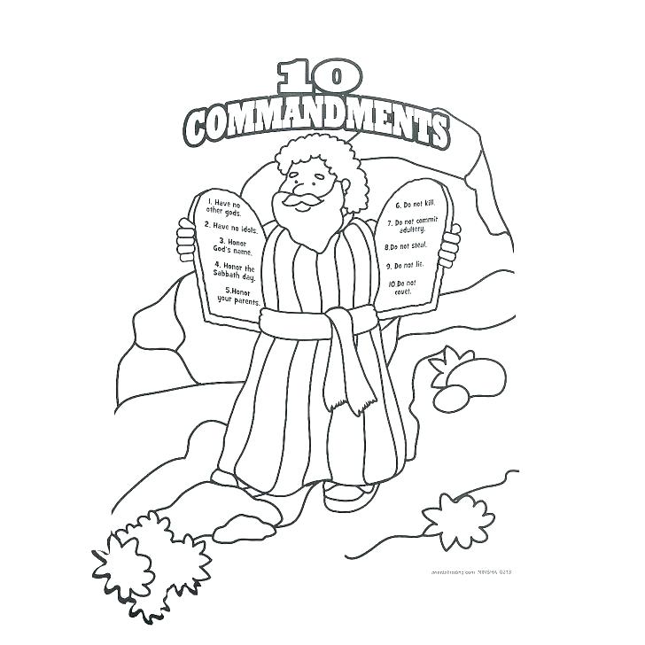 728x728 Ten Commandment Coloring Pages Ten Commandments For And His
