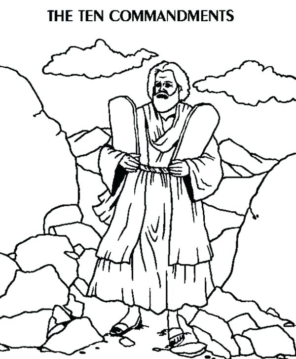 600x726 Ten Commandments Coloring Pages As Amazing Ten Commandments