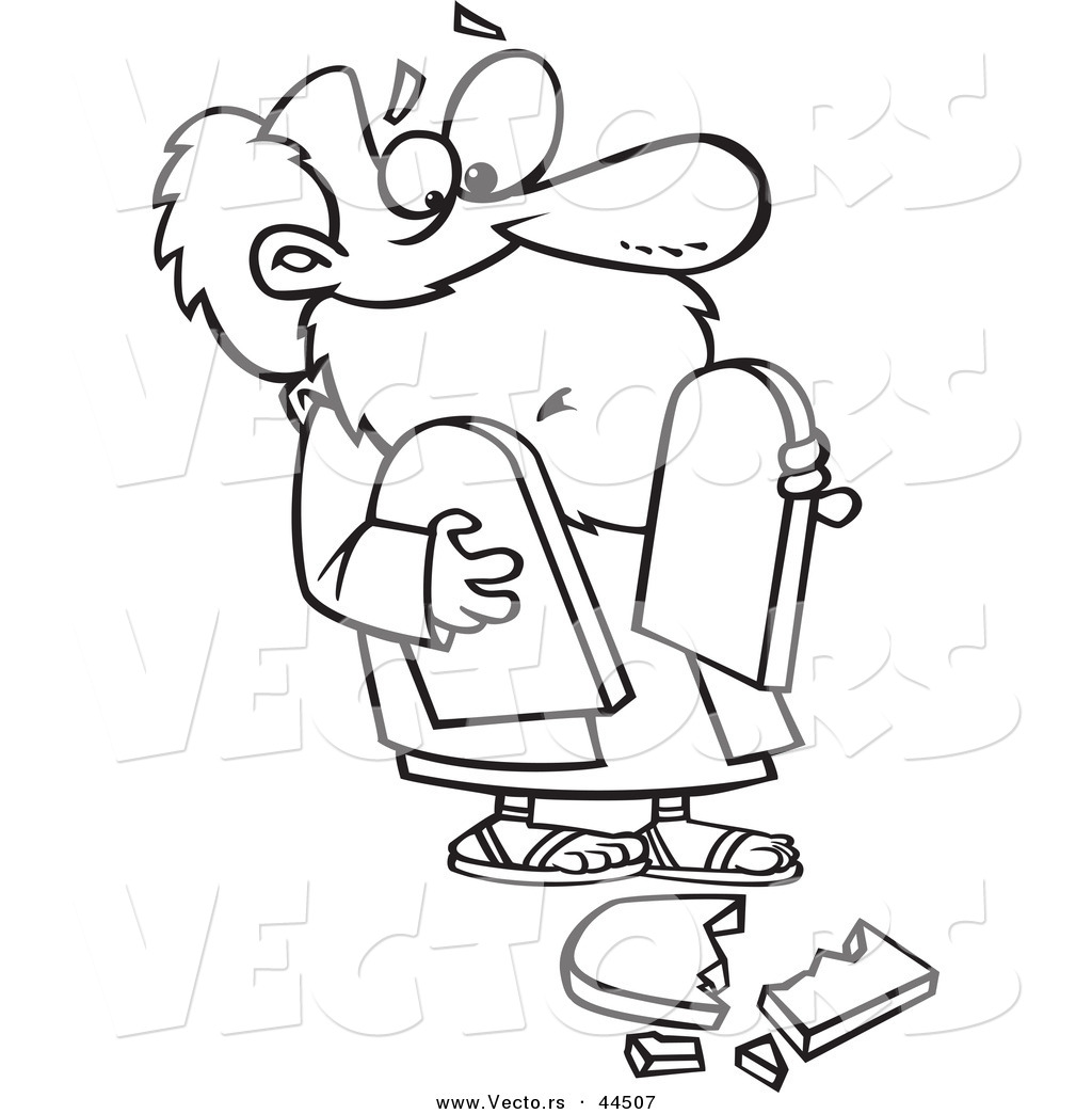 1024x1044 Vector Of A Clumsy Cartoon Moses Dropping A Tablet
