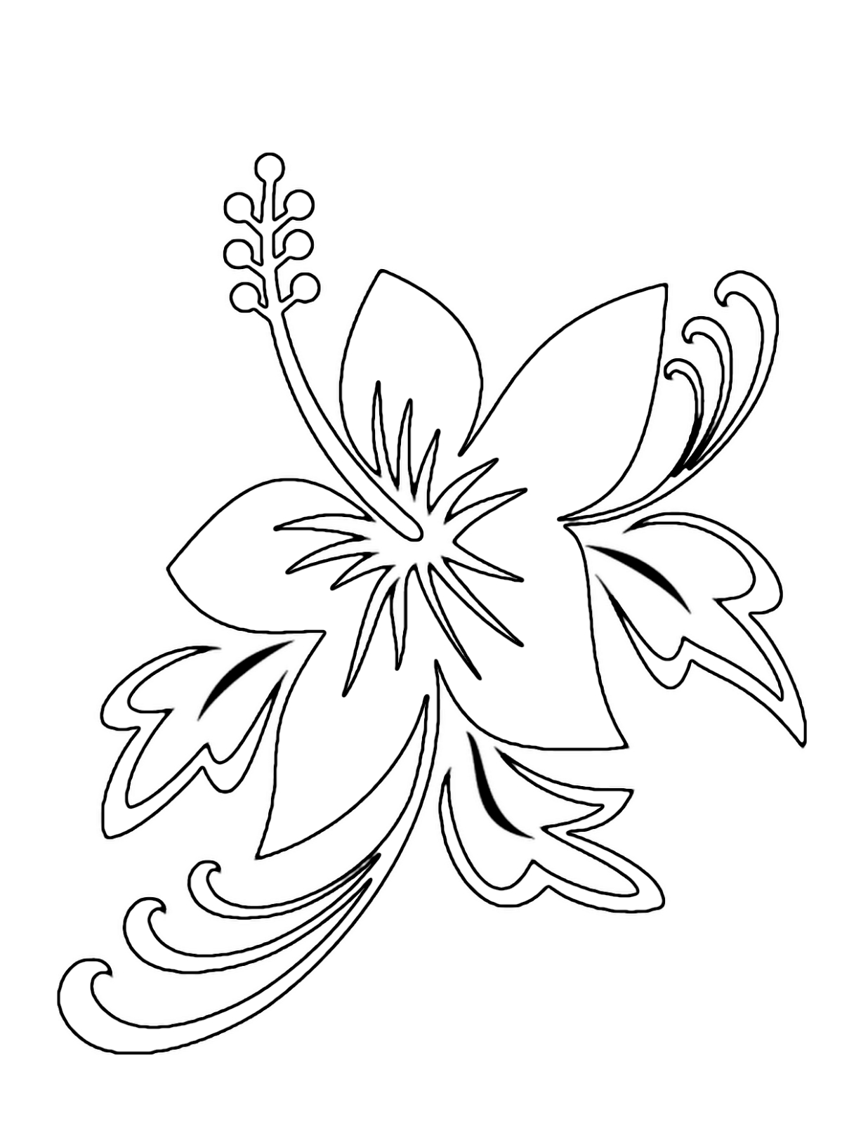 1236x1600 Awesome Tropical Flower Coloring Pages Collection Printable