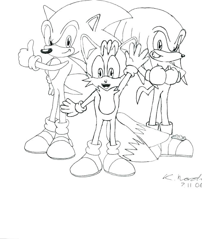 679x800 Sonic And Tails Coloring Pages Knuckles Coloring Pages Tails
